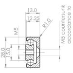 TPE-28 Partial Extension (612-7,566 N radial load/slide) Hardened