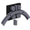 4080.CR25 Full 360° Steel Ring V Rail. 1,200-3,000N radial load/slide