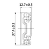 4032.R20D Light Rail Telescopic Drawer Slides end profile
